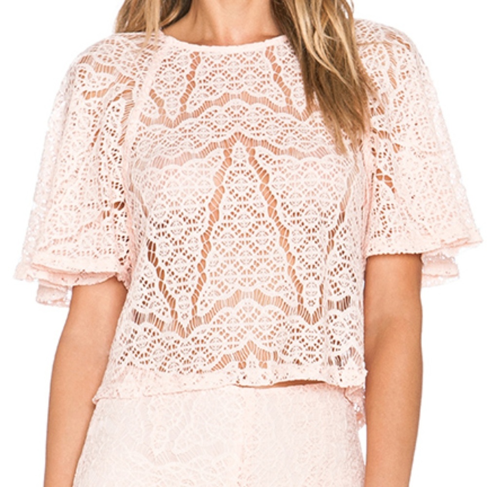 J.O.A. Pink LACE TOP  NWT